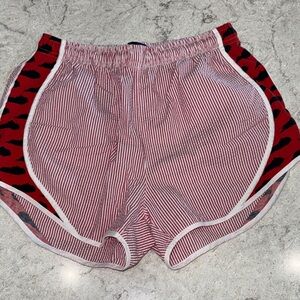 Lauren James shorties KY WKU Kentucky Red White Striped Shorts Black Accents